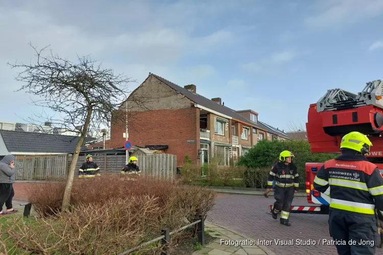 Gevel losgewaaid van woning in Heemskerk