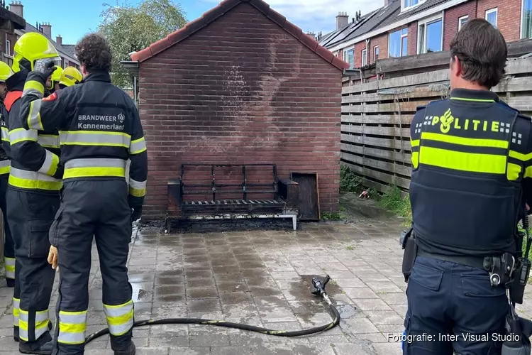 Korte brand in steeg te Heemskerk