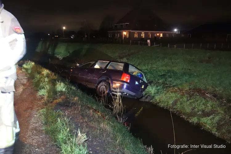 Auto te water in Uitgeest